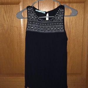 Maurices Women’s Dark Blue Tank With White design